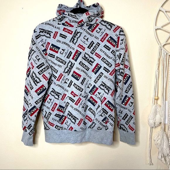 Levi's Other - LEVI’S Kid’s Logo Allover Hoodie Grey Unisex L